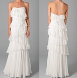 Strapless Column Dress with Ruffles 