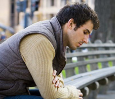 Pensive-Man-on-Bench