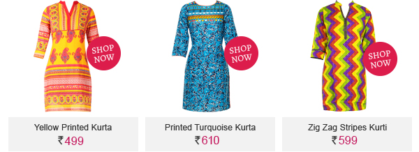 yellow prited kurta printed turquoise kurts zig zag stripes kurti