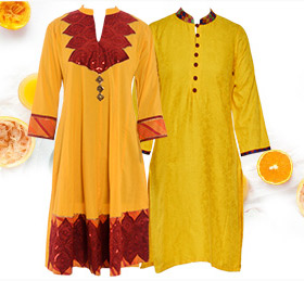 yellow kurtas online shopping