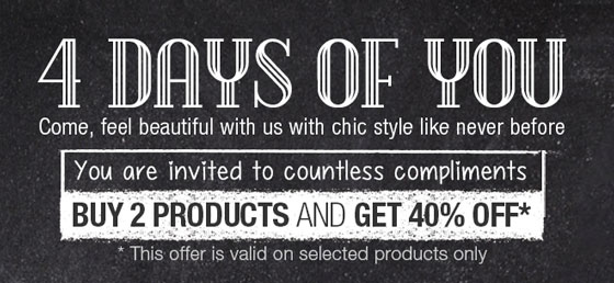 buy 2 products and get 40% off