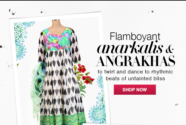Flamboyant anarkalis and angrakhas