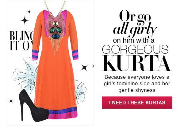Or go all girly on him with a gorgeous KURTA