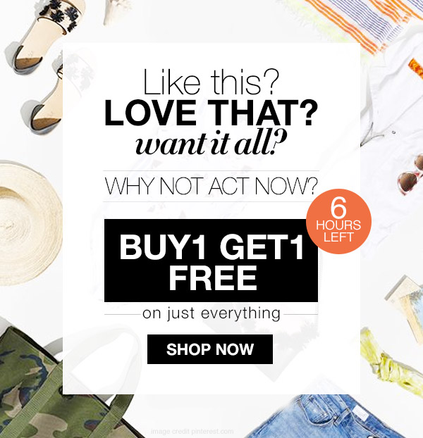 6 hours leftBuy 1 Get 1 Free