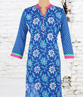 blue cotton printed kurti