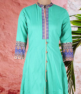 ethnic border cotton long kurta