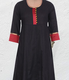 black cotton anarkali kurti
