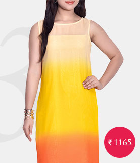 yellow georgette kurta
