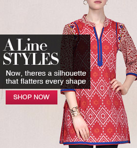 red cotton embroidered and printed kurta