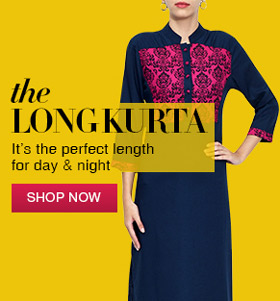 blue rayon and viscose printed three quarter sleeved long kurta