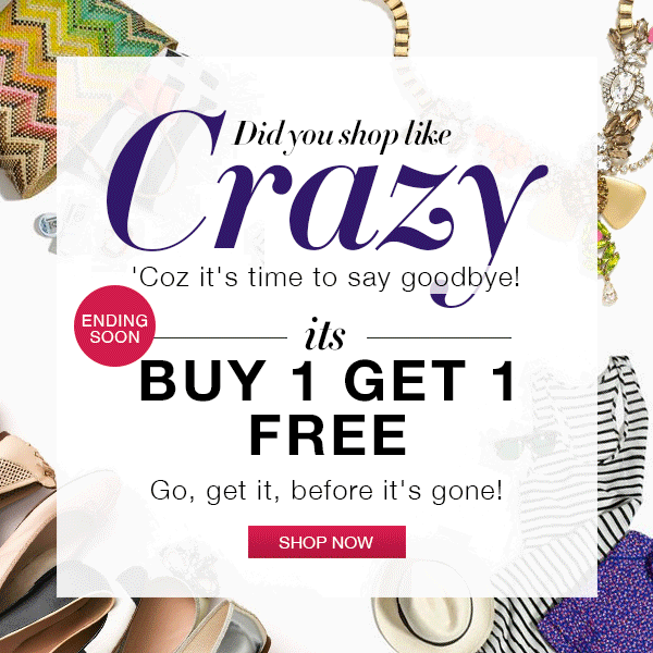 Ending soon Buy 1 Get 1 Free
