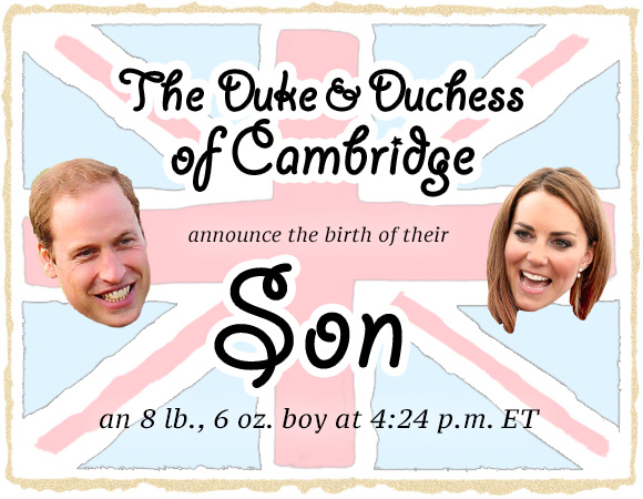 In a break with tradition, the birth was announced via an emailed press release.