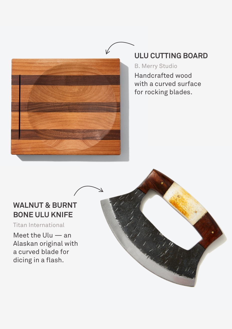 Ulu Cutting Board and Knife