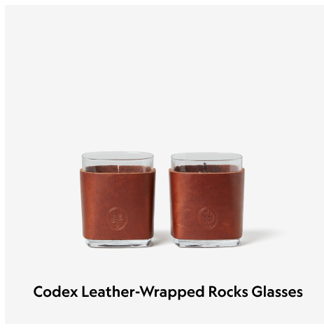 Codex Leather-Wrapped Rocks Glasses – Set of 2