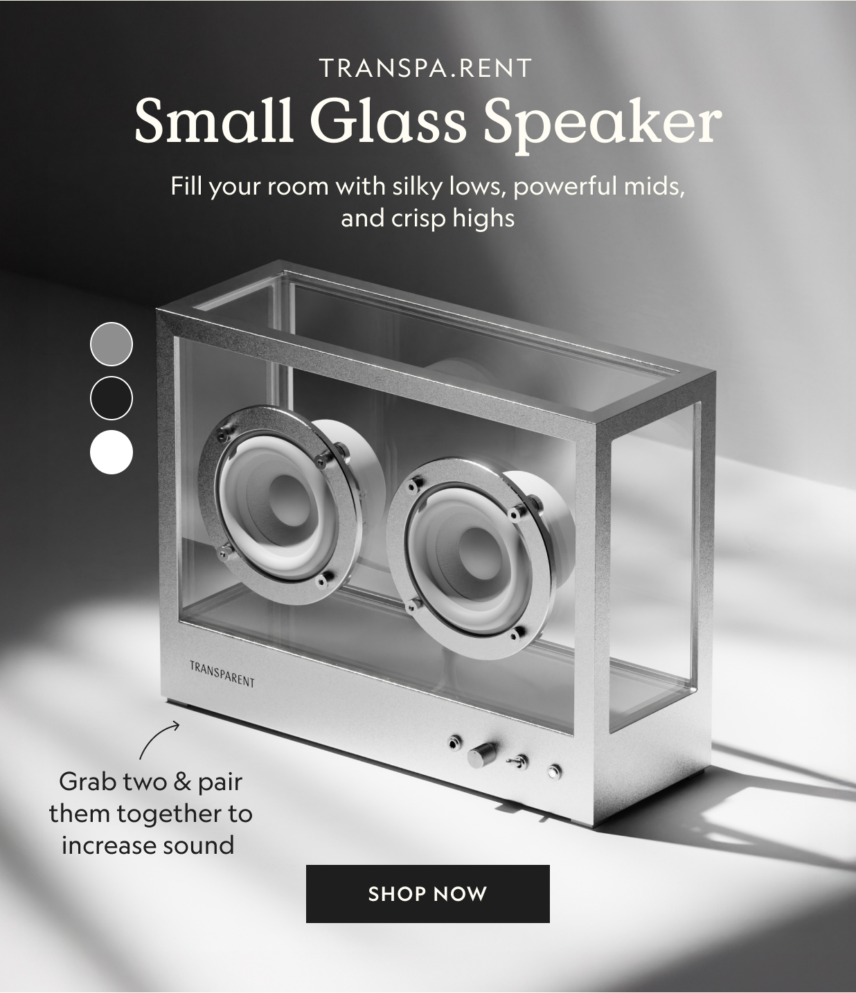 Small Transparent Glass Speaker