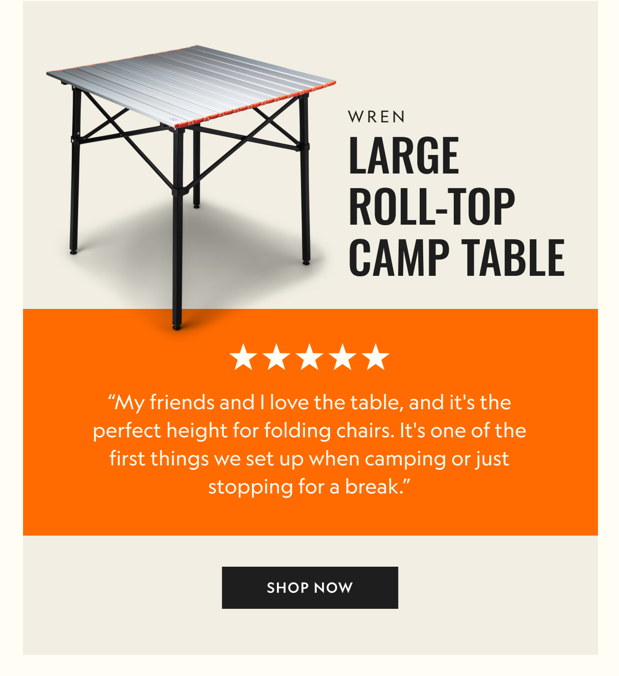 Large Roll-Top Camp Table