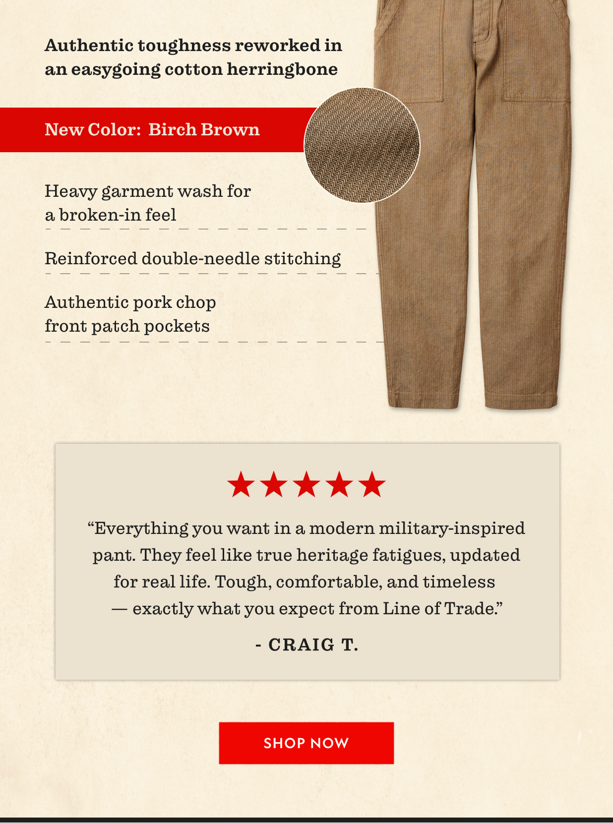 Herringbone Fatigue Pant