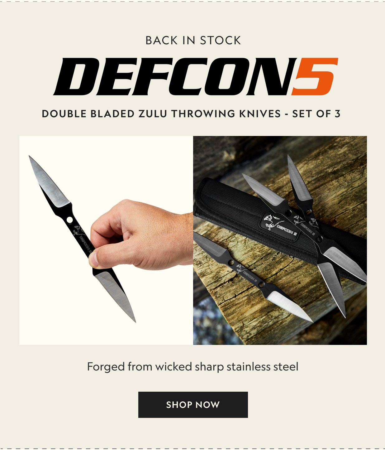 Double Bladed Zulu Throwing Knives – Set of 3