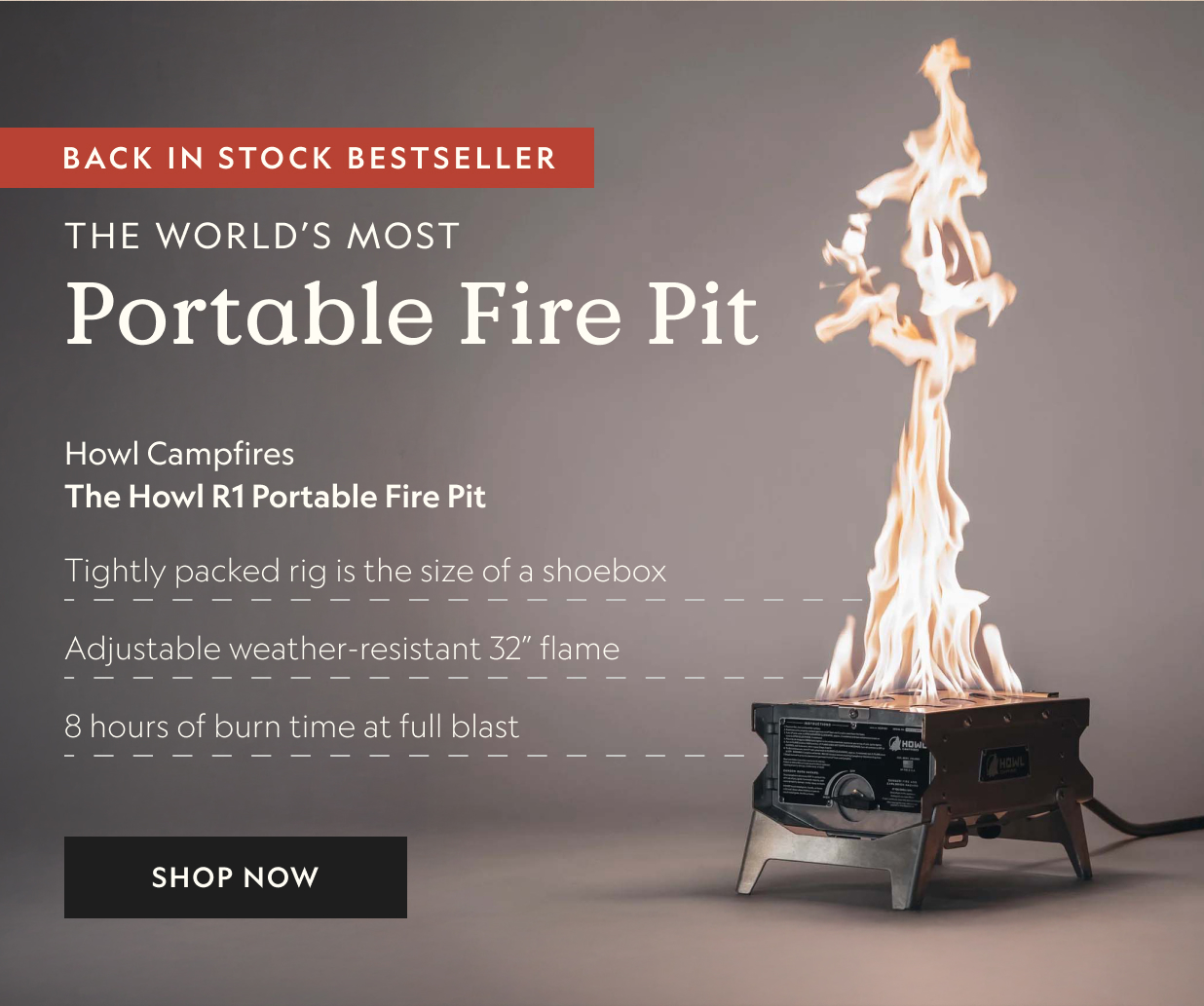 The Howl R1 Portable Fire Pit