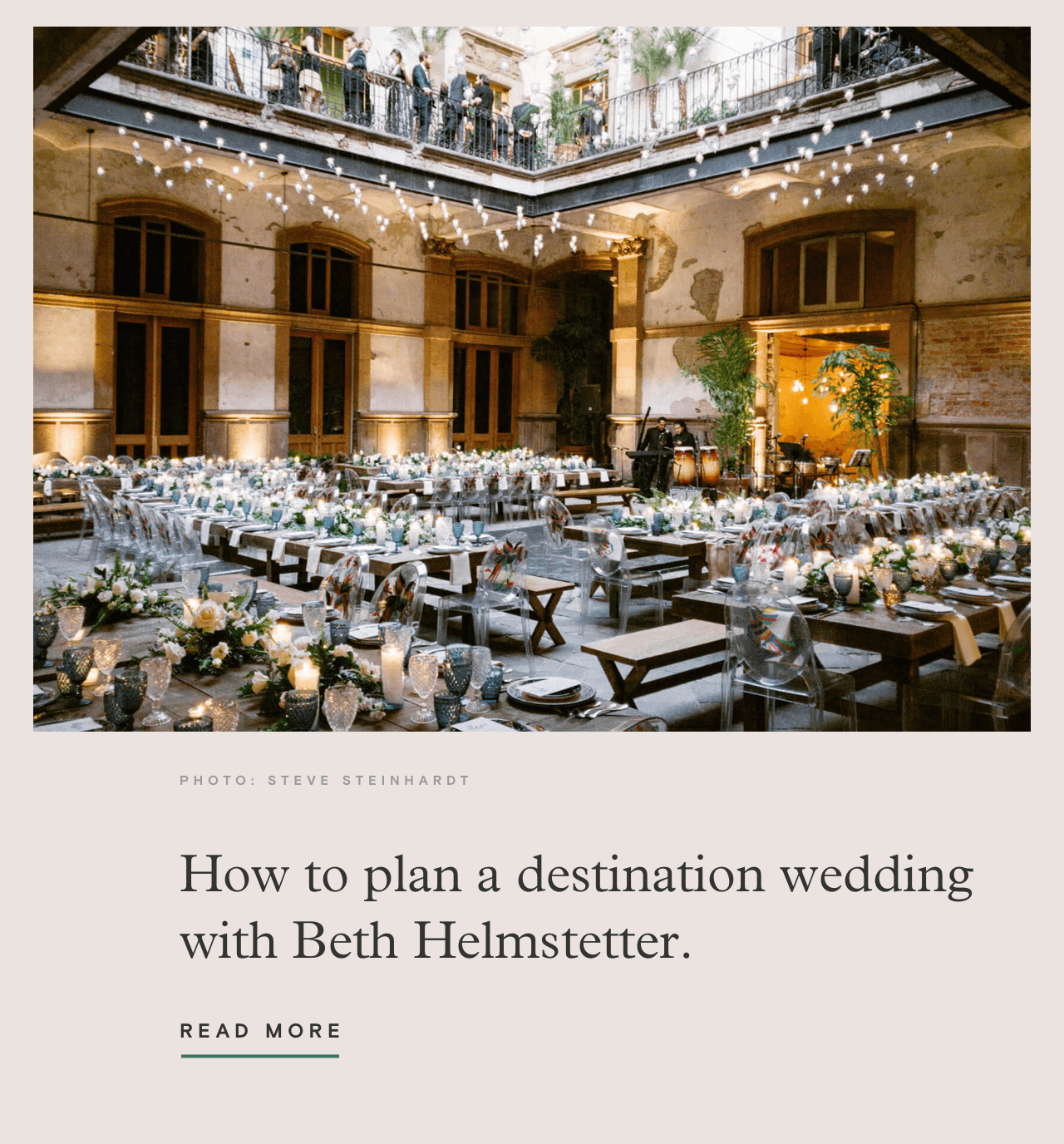 How to plan a destination wedding with Beth Helmstetter. Read more: 