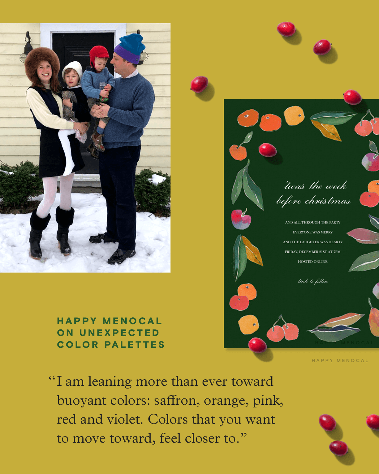 Happy Menocal on Unexpected Color Palettes