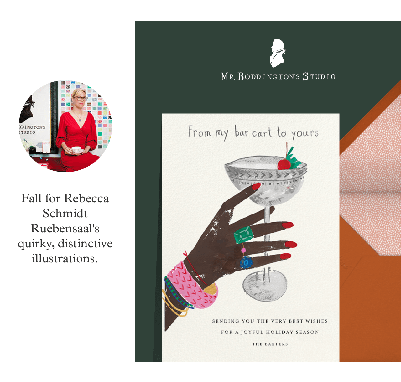 Fall for Rebecca Schmidt Ruebensaal's quirky, distinctive illustrations.