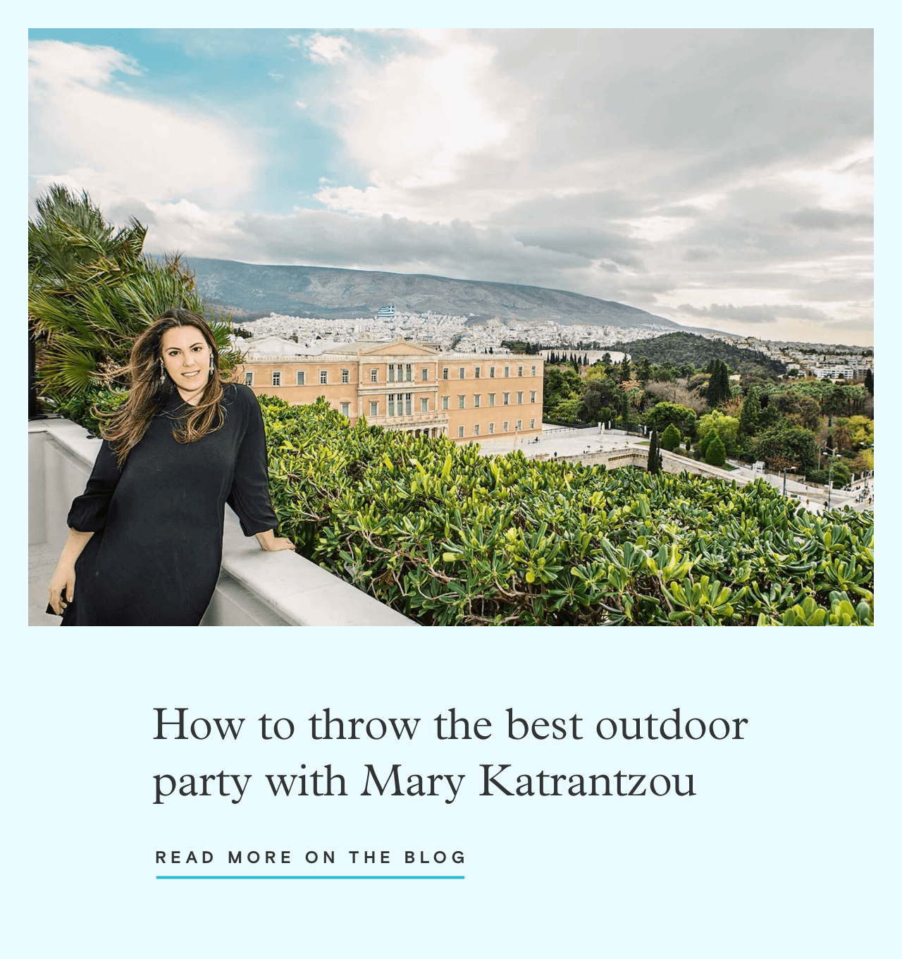 How to throw the best outdoor party with Mary Katrantzou. Read more on the blog: