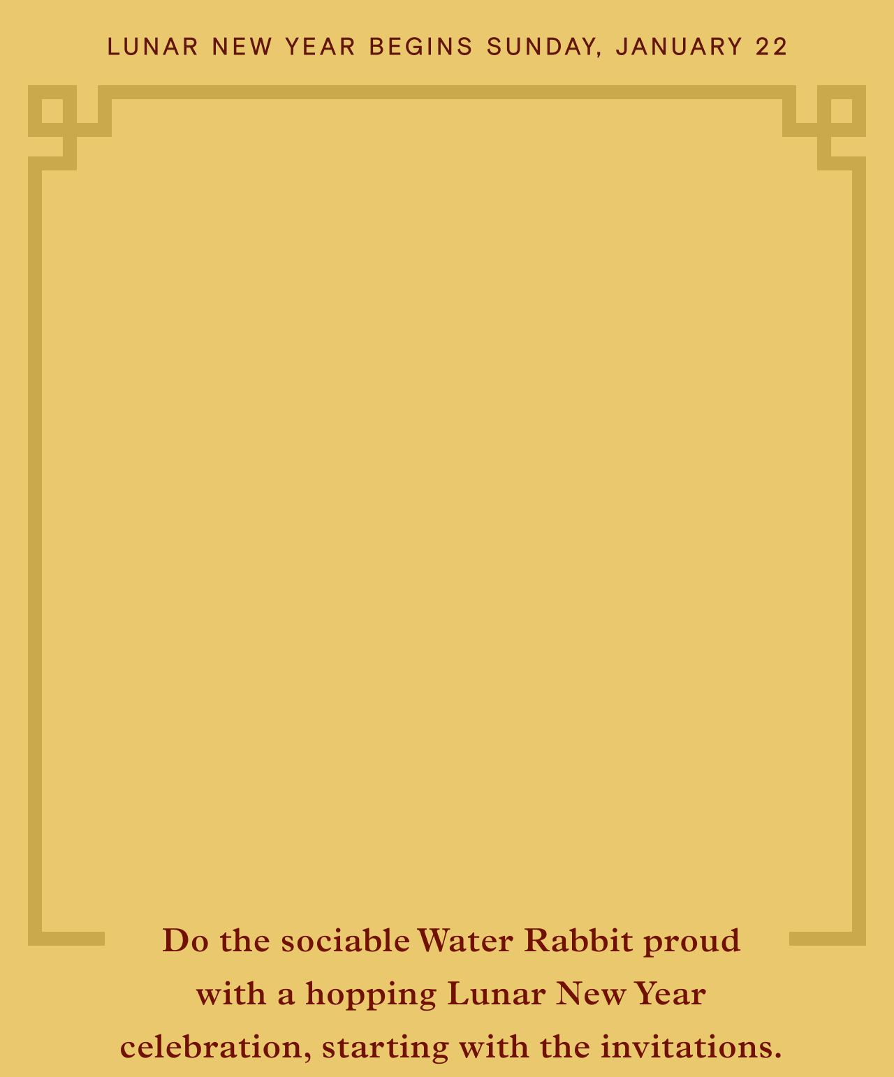 Hop on our new Lunar New Year invitations 🐇 Paperless Post