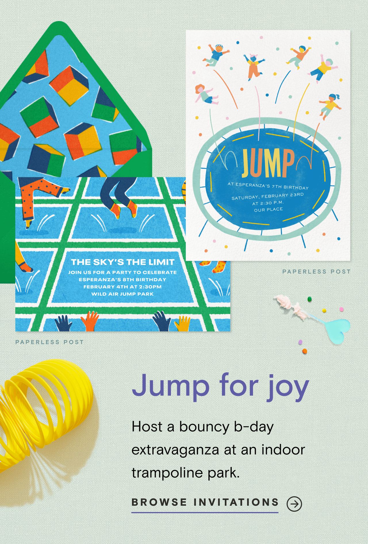 Jump for joy. BROWSE INVITATIONS