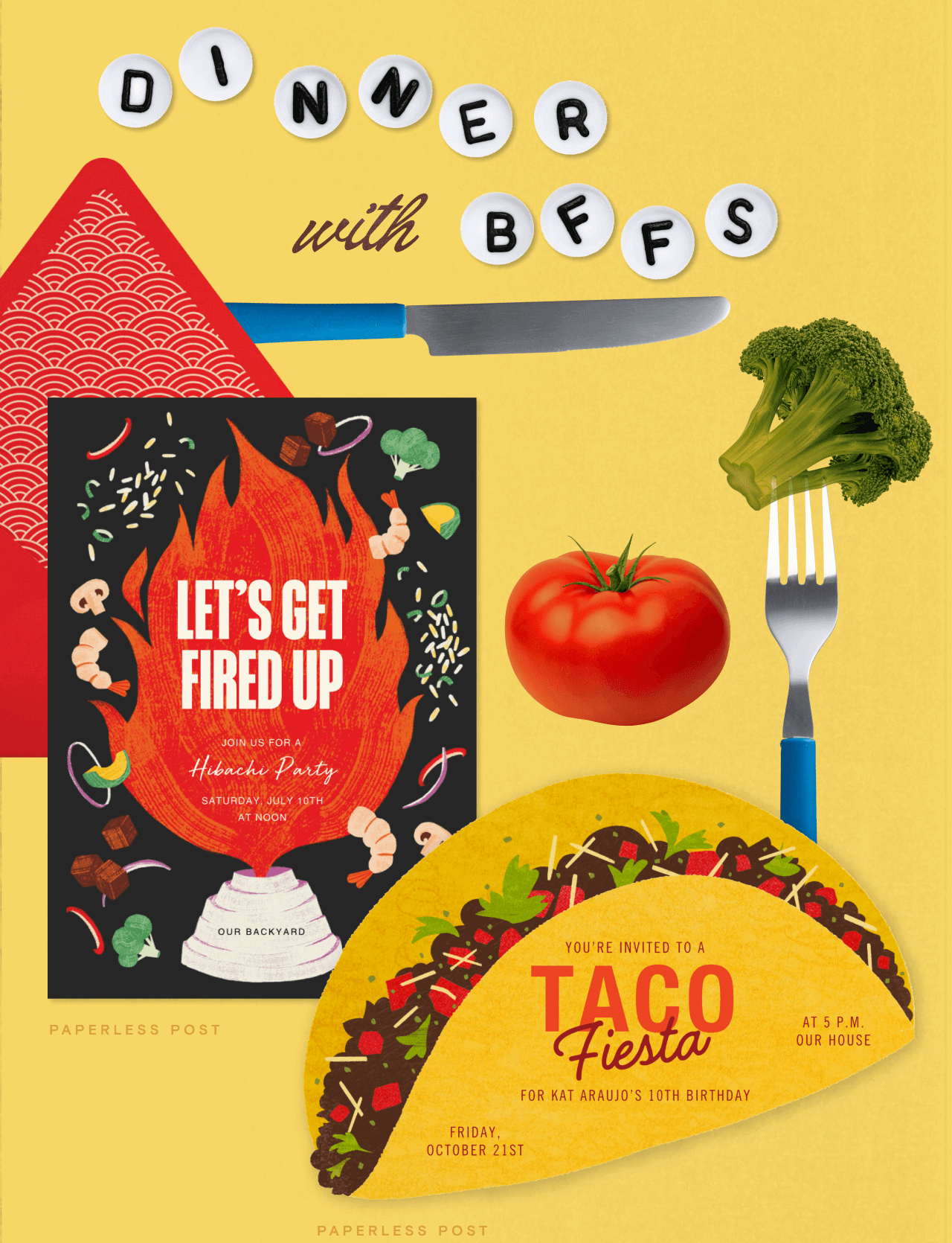 Dinner with BFFs. LET'S GET FRIED UP. TACO. fiesta