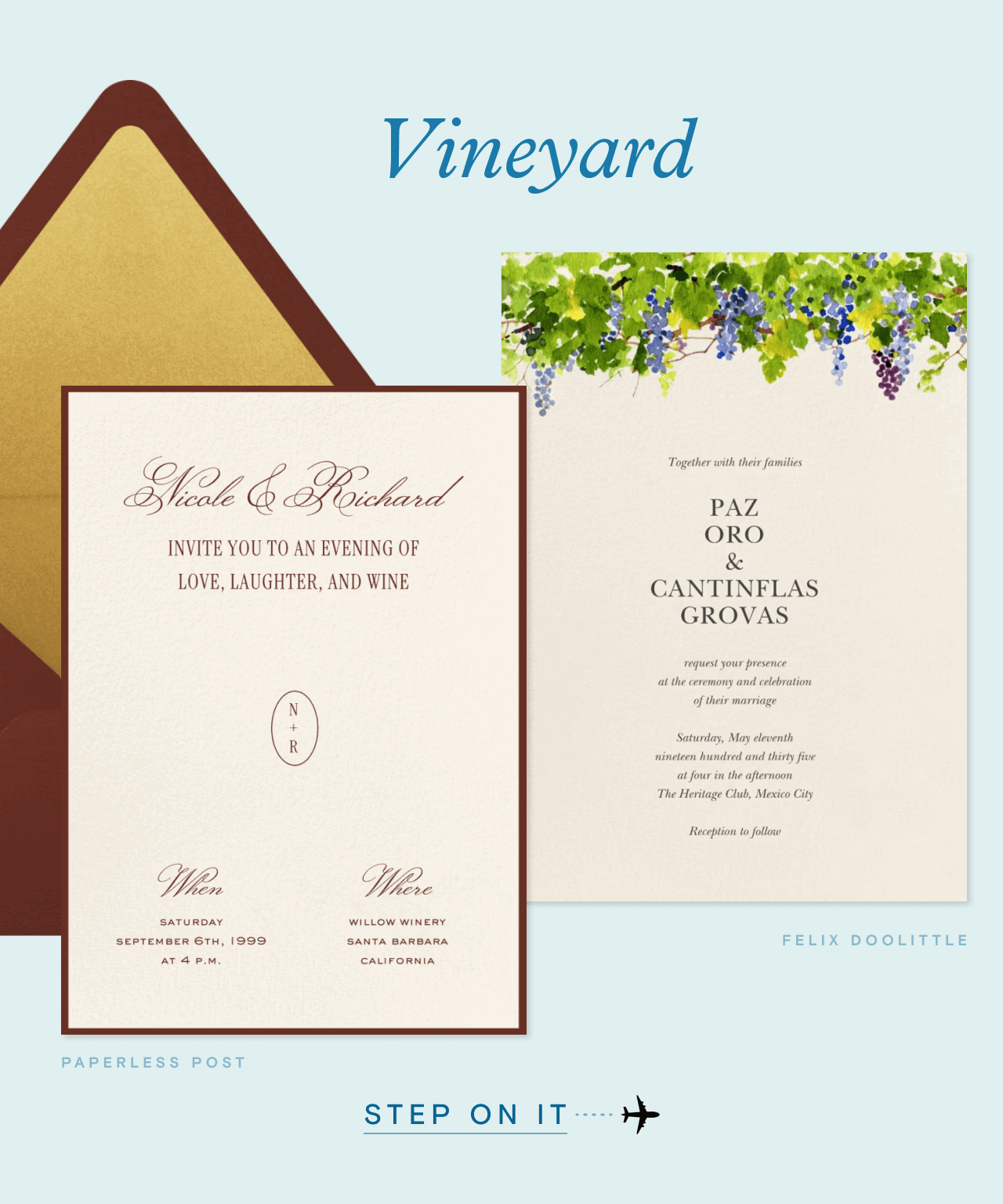 Vineyard. STEP ON IT