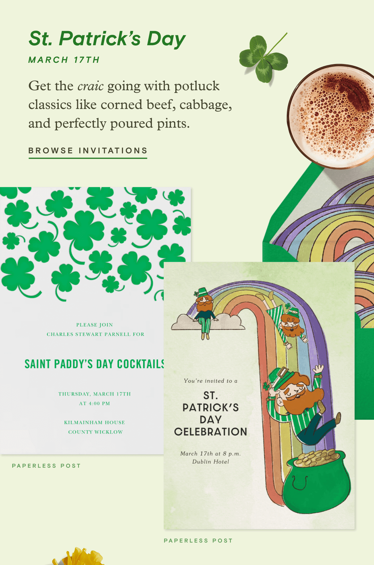 St. Patricks Day. BROWSE INVITATIONS. ST.PATRICKS DAY CELEBRATION
