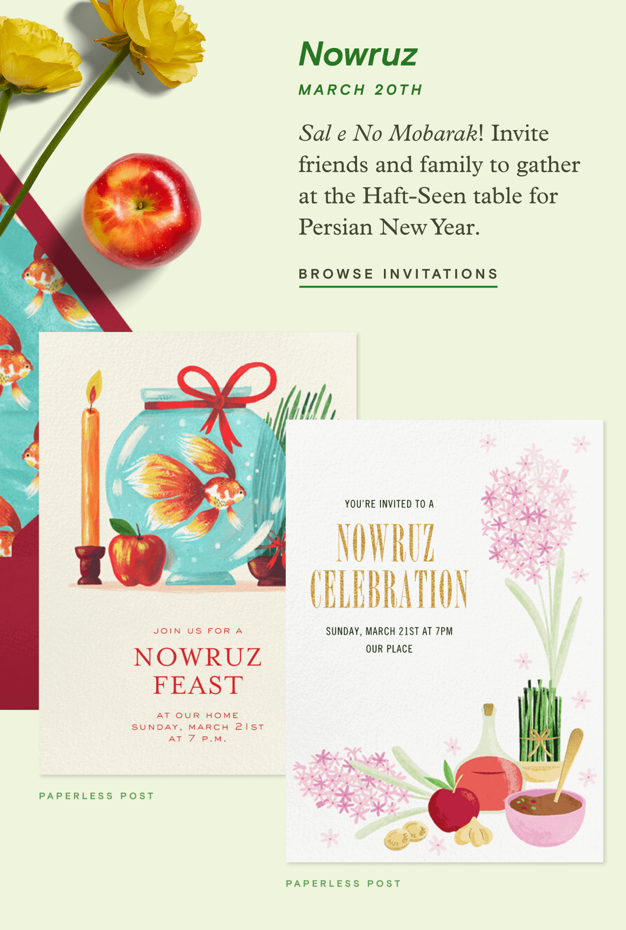 Nowruz March 20th. BROWSE INVITATIONS. NOWRUZ CELEBRATION