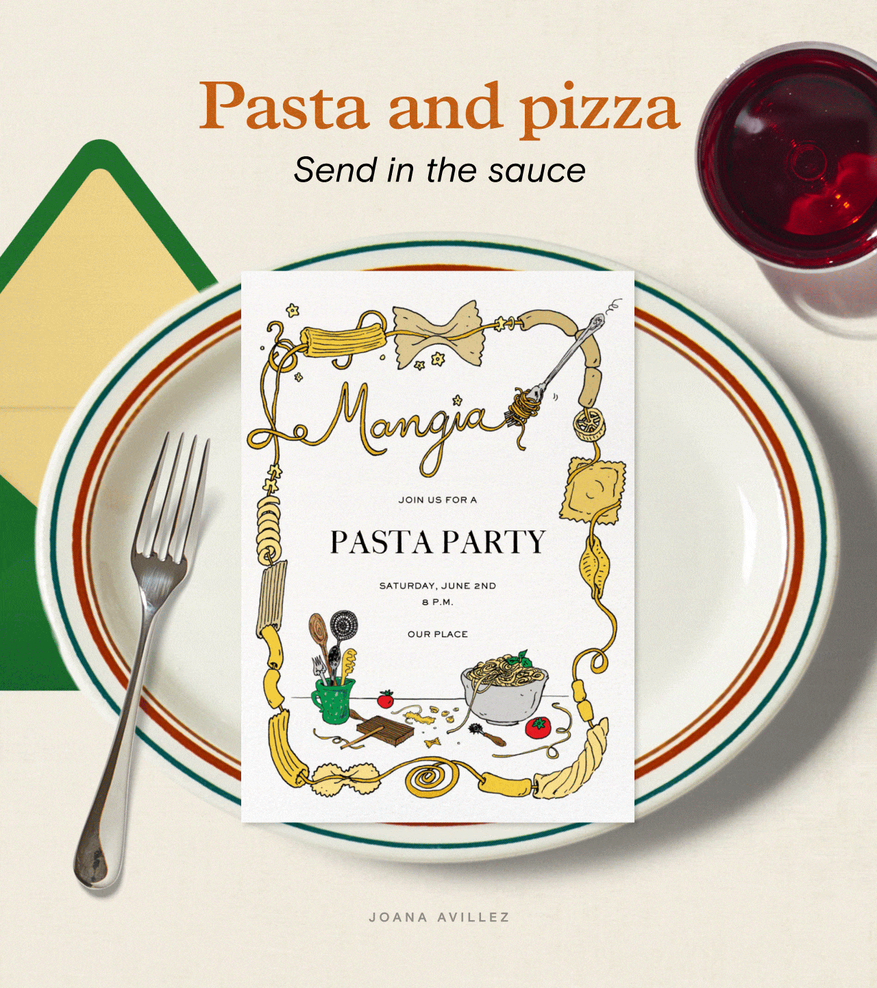 Pasta and pizza. Send in the sauce. Mangia PASTA PARTY