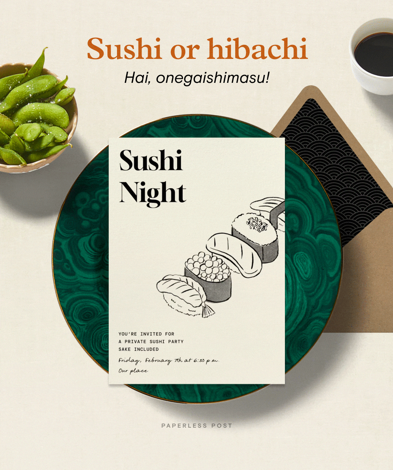 Sushi or hibachi. Hai, onegaishimasu!. Sushi Night