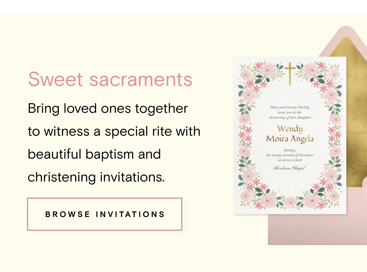 Sweet sacraments. BROWSE INVITATIONS