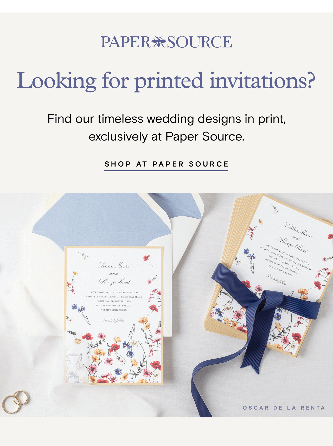 PAPERSOURCE. Looking for printed invitations?. SHOP AT PAPER SOURCE