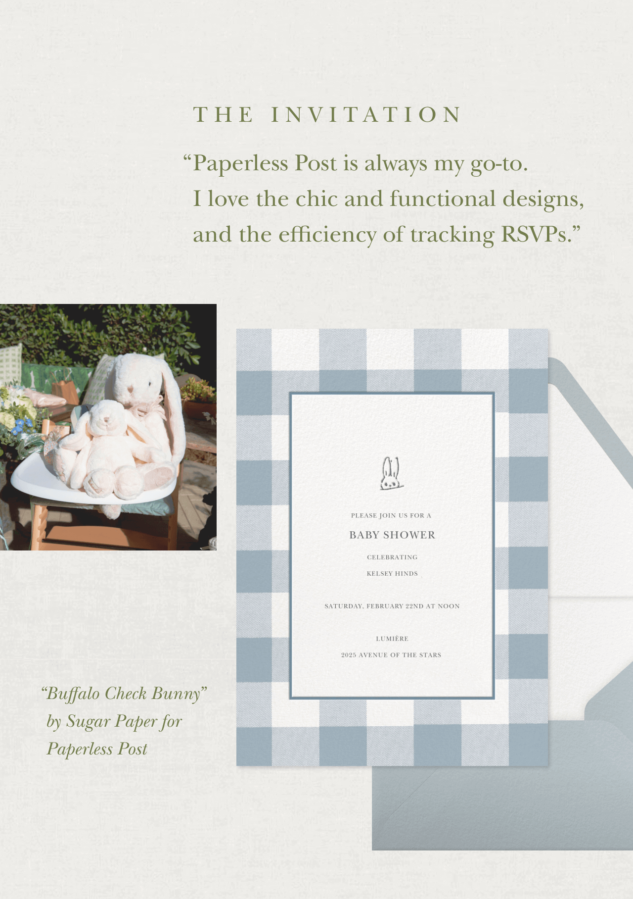 THE INVITATION. PLEASE JOIN US FOR A BABY SHOWER