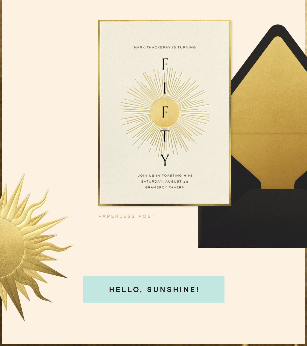 FIFTY. HELLO SUNSHINE