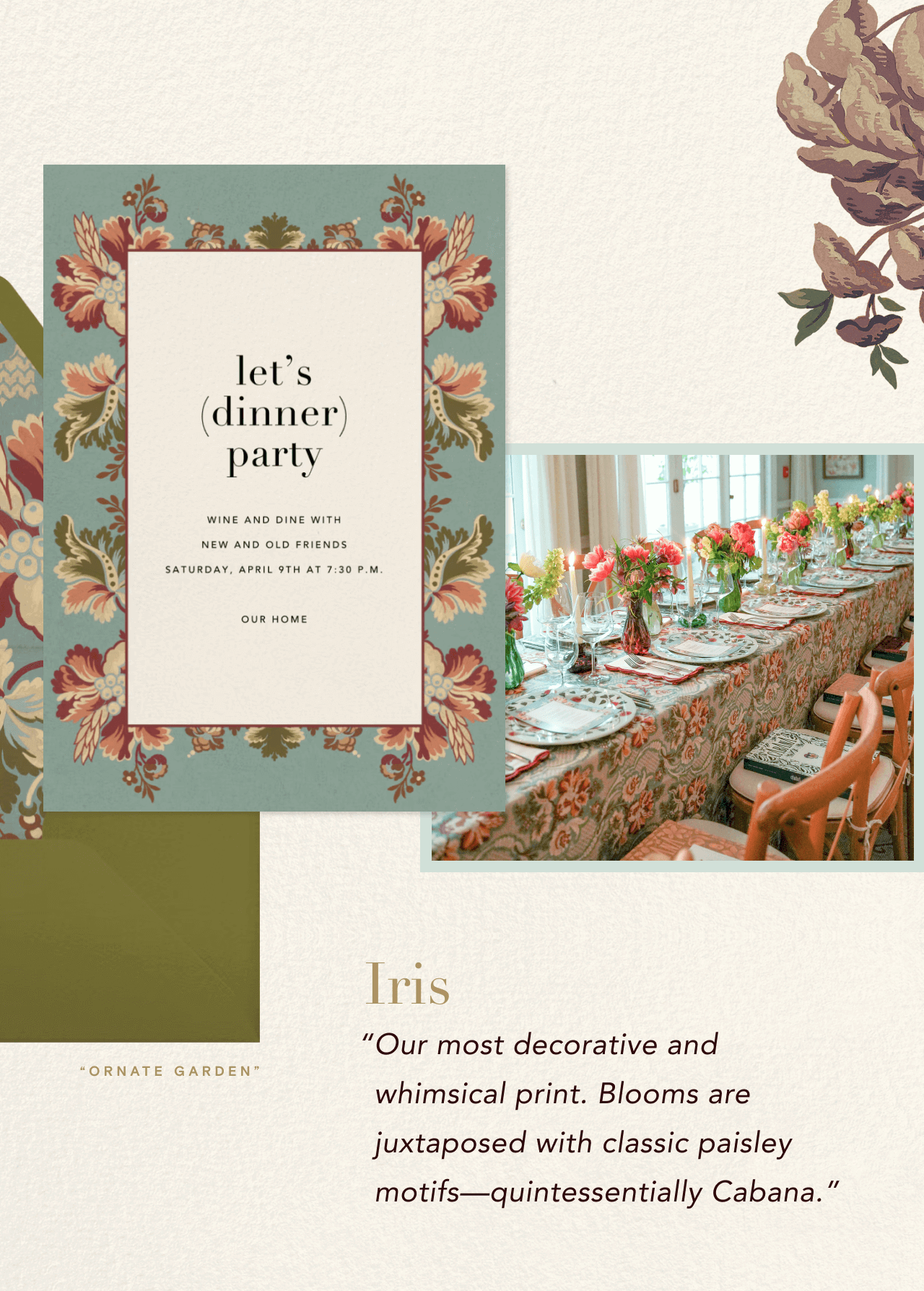 let's (dinner) party. Iris