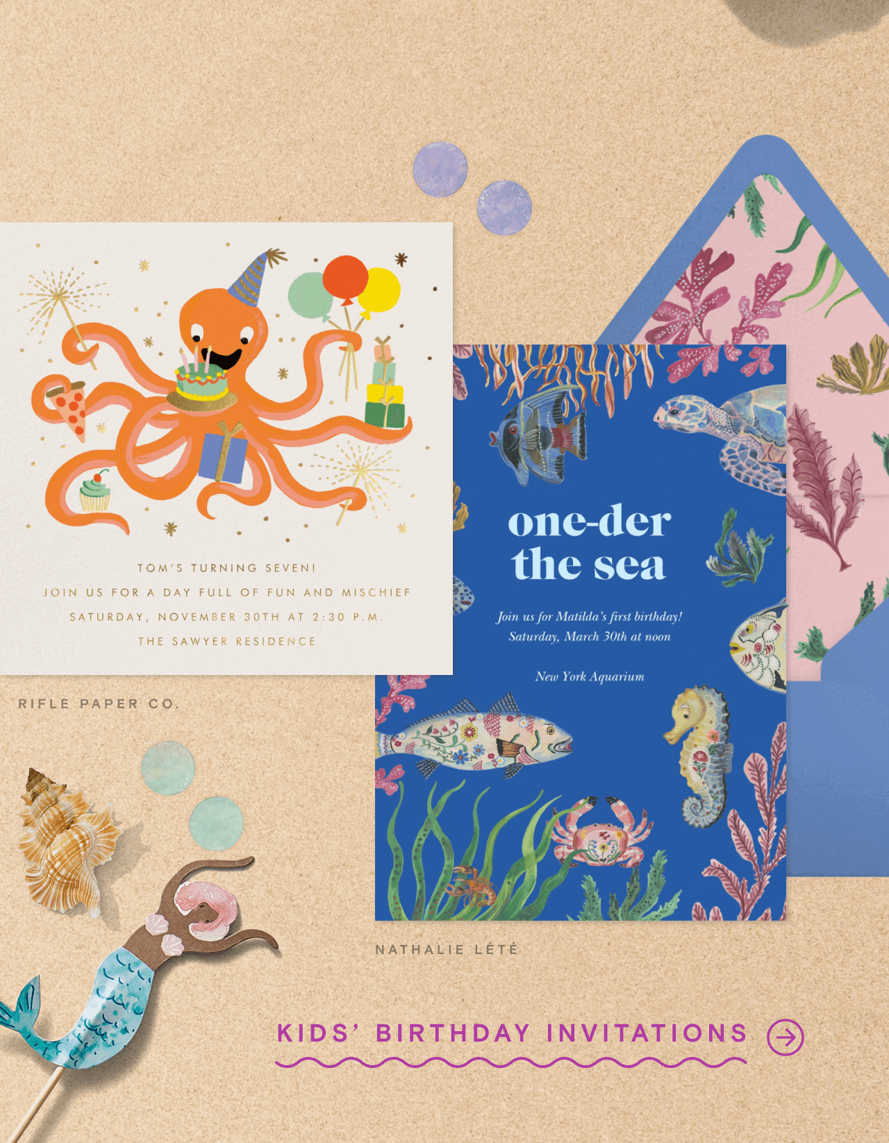 one-der the sea. KIDS BIRTHDAY INVITATIONS