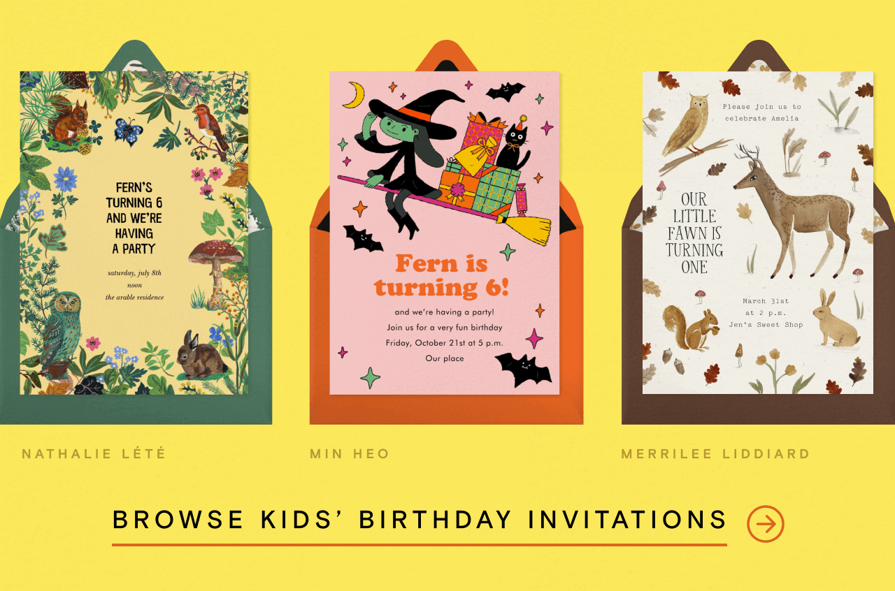 BROWSE KIDS BIRTHDAY INVITATIONS