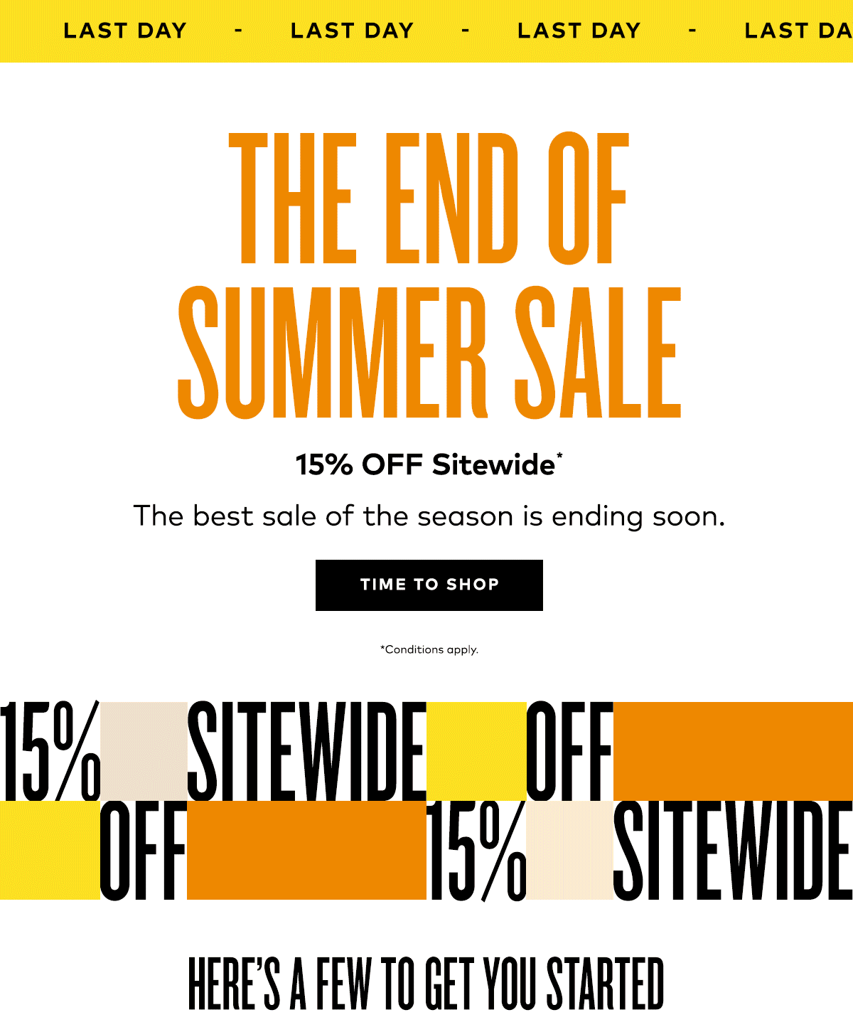 THE END OF SUMMER SALE