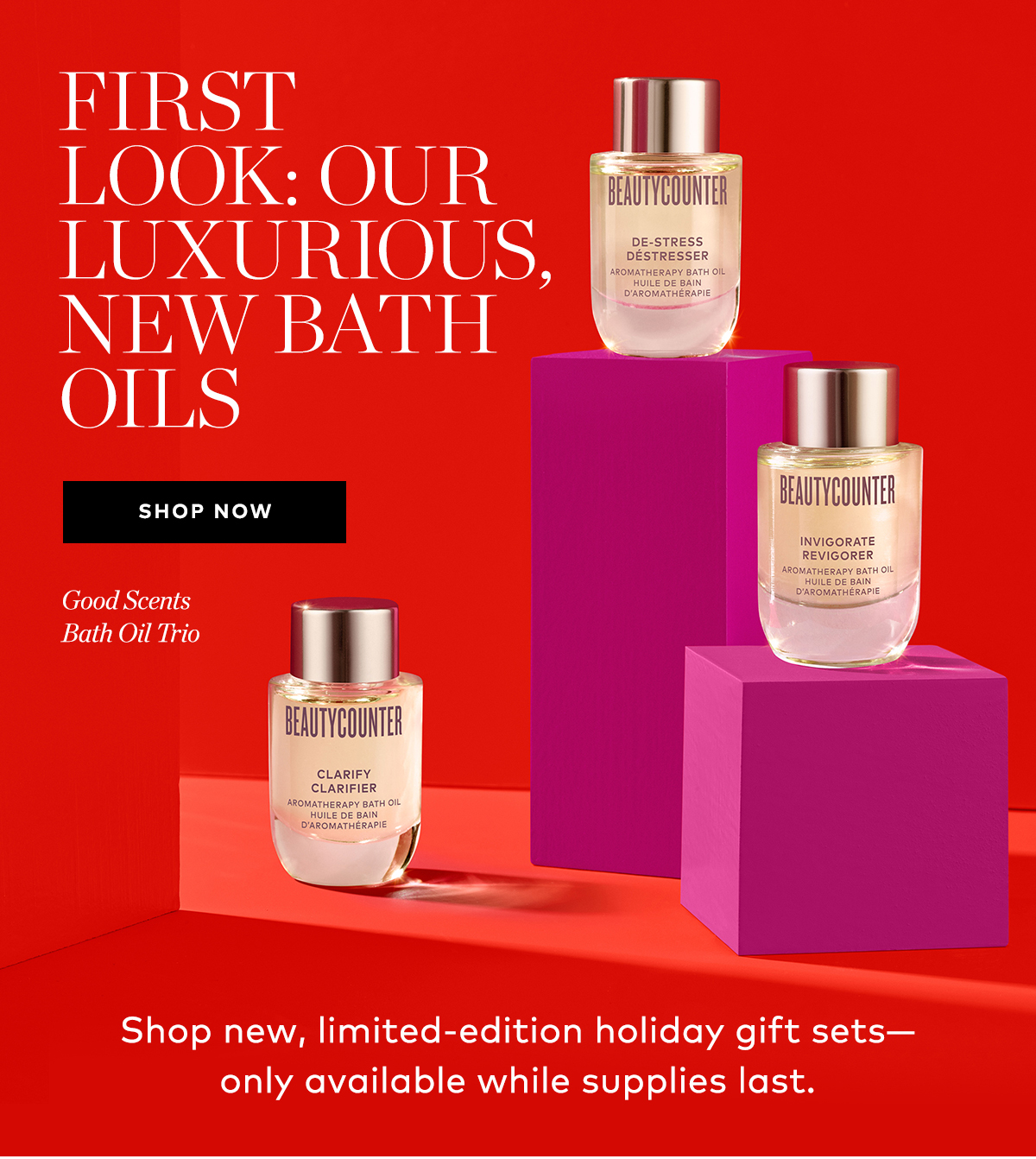 FIRST LOOK: OUR LUXURIOUS, NEW BATH OILS