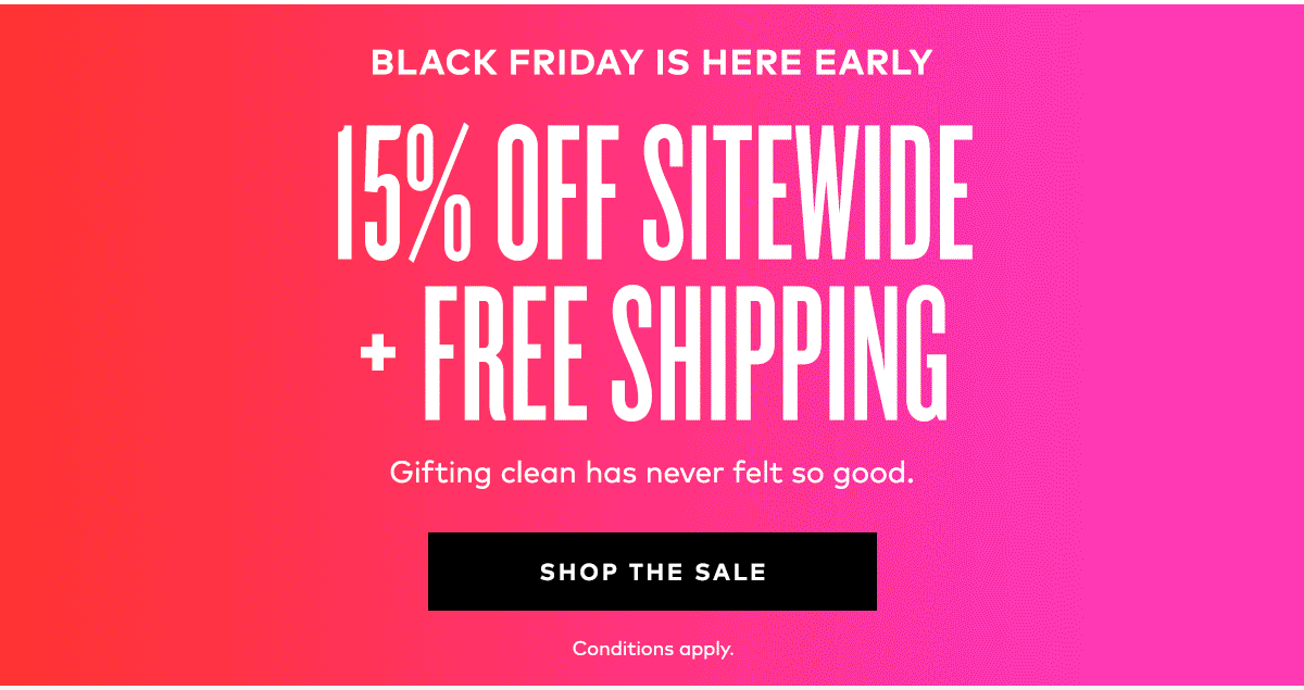 15% OFF SITEWIDE + FREE SHIPPING