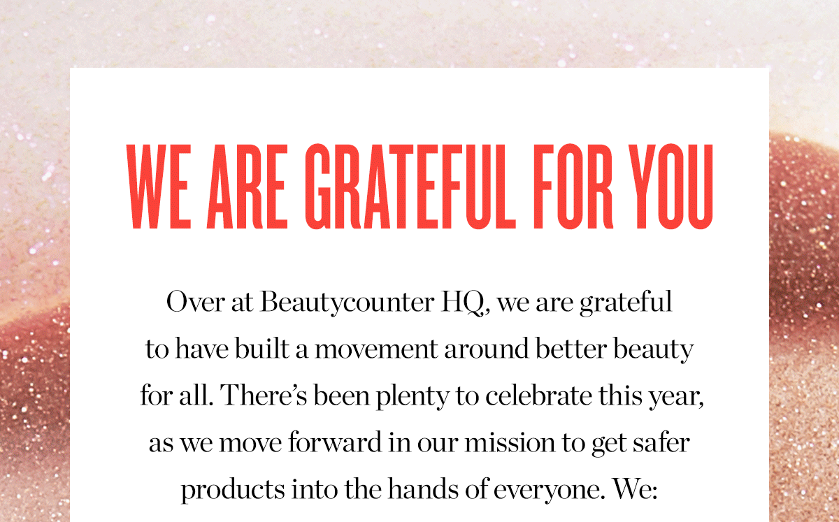 WE ARE GRATEFUL FOR YOU