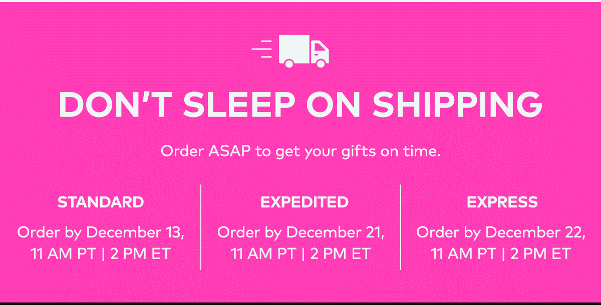 DON'T SLEEP ON SHIPPING