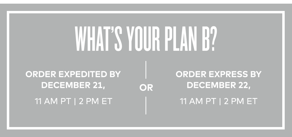 WHAT'S YOUR PLAN B?