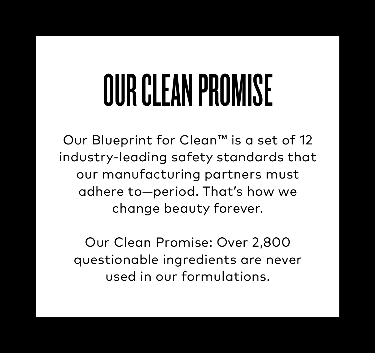 OUR CLEAN PROMISE