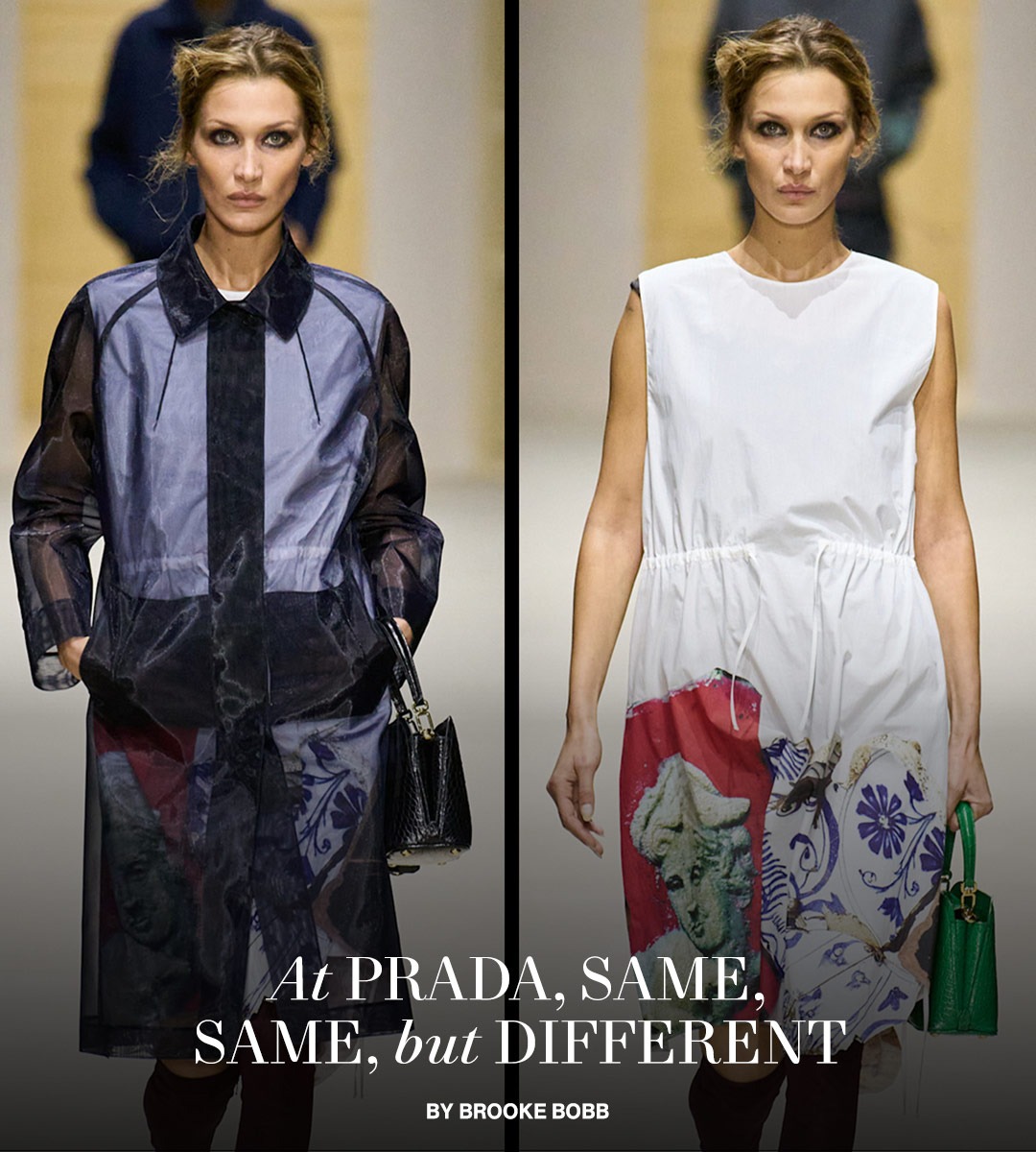 At Prada, Models Peeled Off Their Layers Between Walks